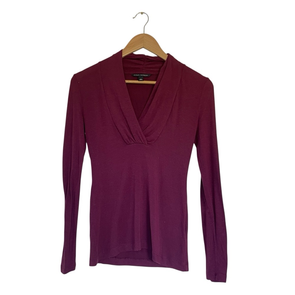 Banana Republic Deep Purple Long Sleeve Blouse